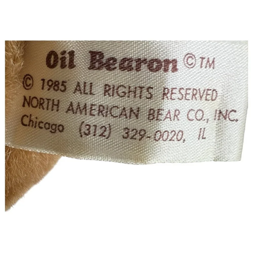 1985 VTG Camel Plush Oil Bearon North American Bear Company Stuffed Animal Toy